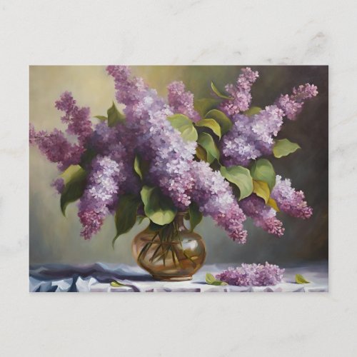 Still Life Lilac Flowers Postcard