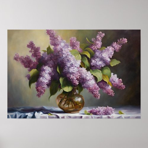 Still Life Lilac Flowers Poster