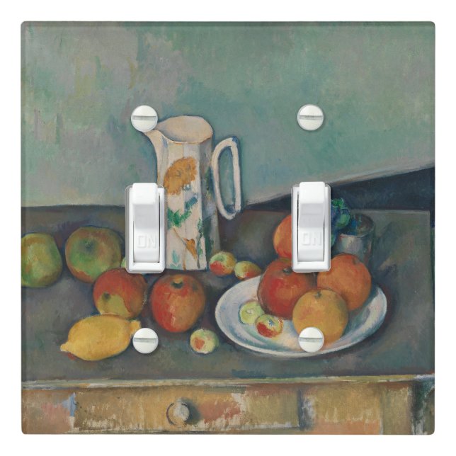 Still Life, Milk Jug and Fruit on a Table, Cezanne Light Switch Cover (In Situ)