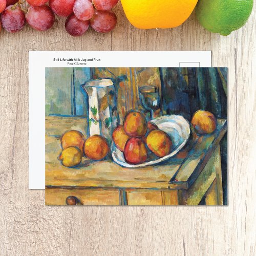 Still Life Milk Jug Fruit Paul Czanne Postcard