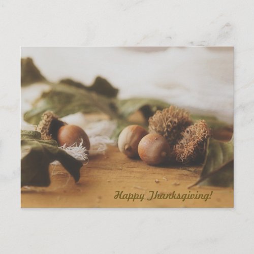 Still_Life Oaks and Acorns Holiday Postcard