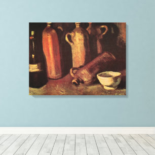 Still Life of 4 Stone Bottles by Vincent van Gogh Canvas Print