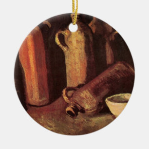 Still Life of 4 Stone Bottles by Vincent van Gogh Ceramic Ornament