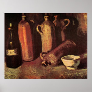Still Life of 4 Stone Bottles by Vincent van Gogh Poster