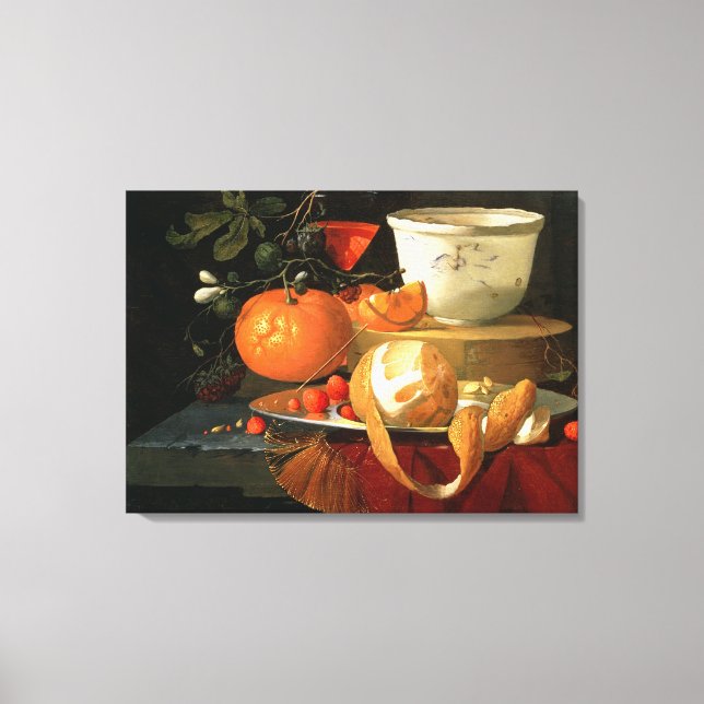 Still life of an orange canvas print (Front)