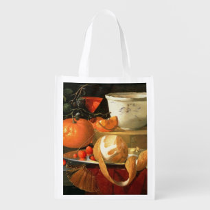 Still life of an orange grocery bag