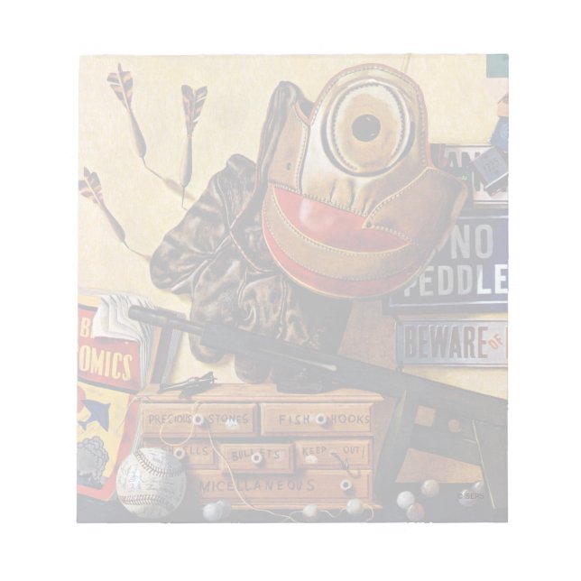 Still Life of Boys Toys Notepad (Front)