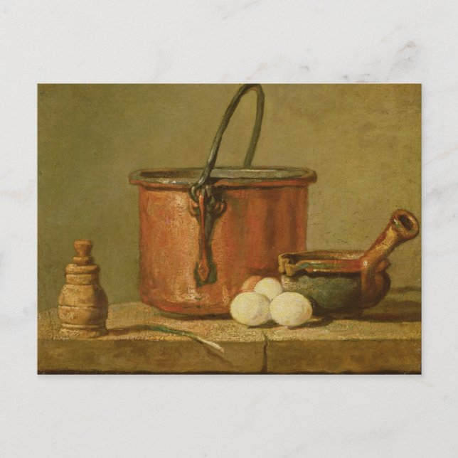 Still Life of Cooking Utensils, Cauldron Postcard (Front)