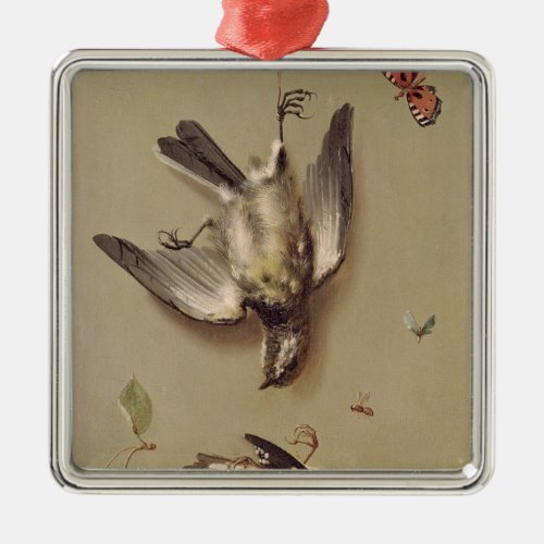 Still Life of Dead Birds and Cherries 1712 Metal Ornament