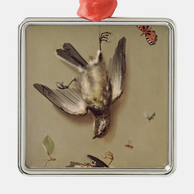 Still Life of Dead Birds and Cherries, 1712 Metal Ornament (Front)