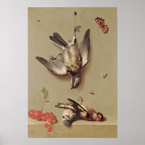 Still Life of Dead Birds and Cherries 1712 Poster