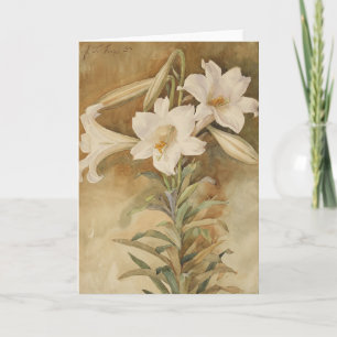 Still Life of Easter Lilies   John La Farge Card