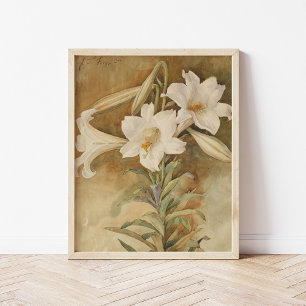 Still Life of Easter Lilies John La Farge Poster