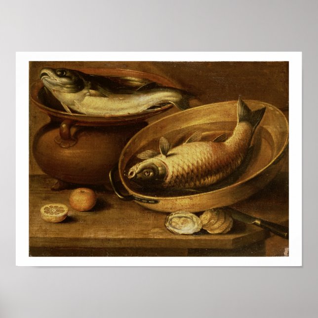 Still Life of Fish and Lemons Poster (Front)