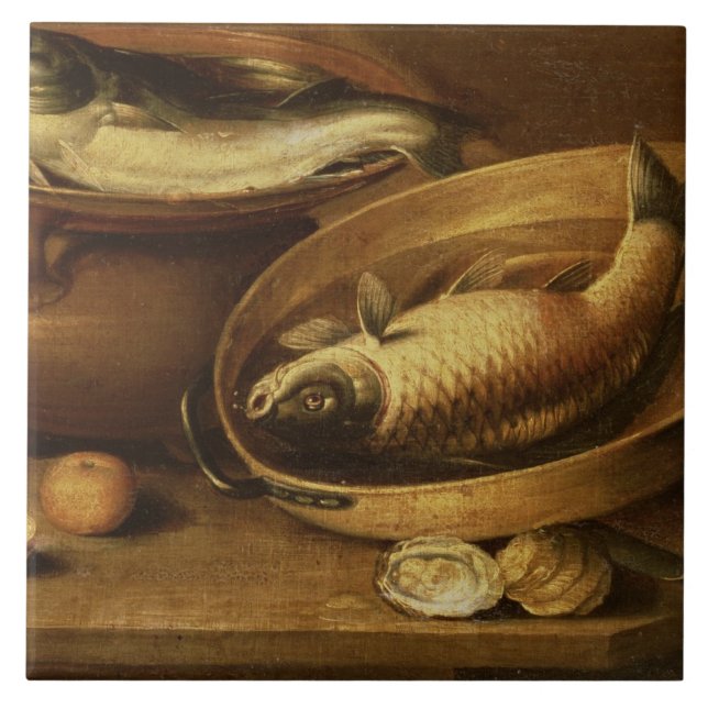 Still Life of Fish and Lemons Tile (Front)