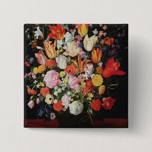 Still life of flowers, 1610s button (Front)