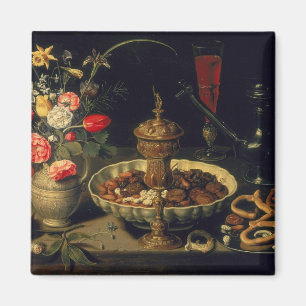Still Life of Flowers and Dried Fruit, 1611 Magnet
