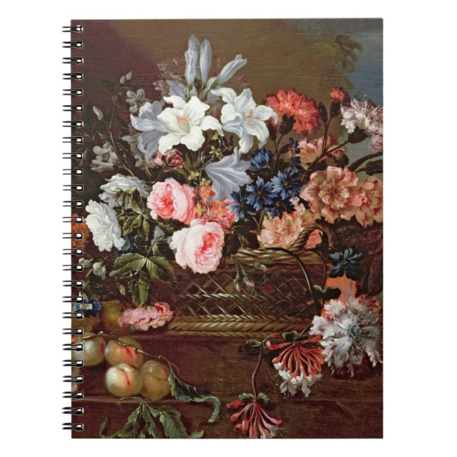 Still Life of Flowers in a Basket Notebook (Front)