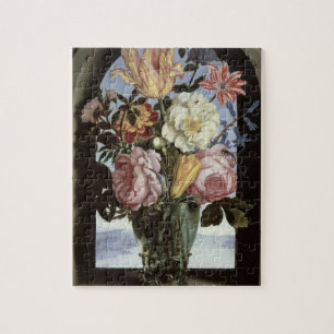 Still life of flowers in a drinking glass jigsaw puzzle
