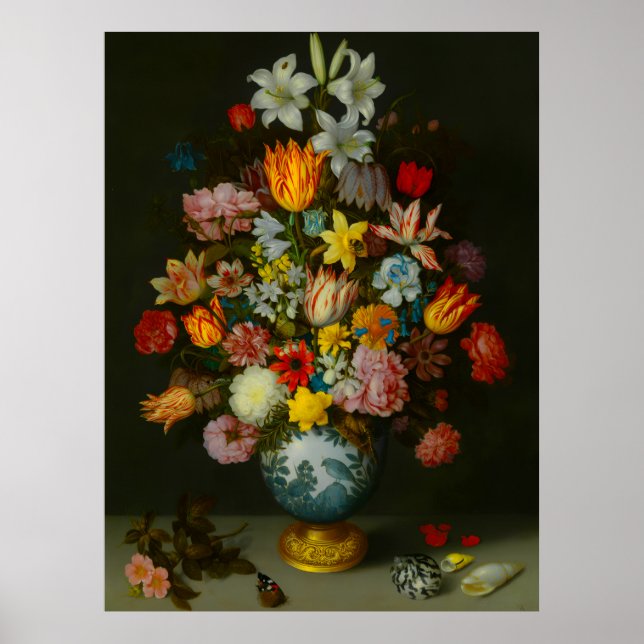 Still Life of Flowers in a Wan-Li Vase  Poster (Front)