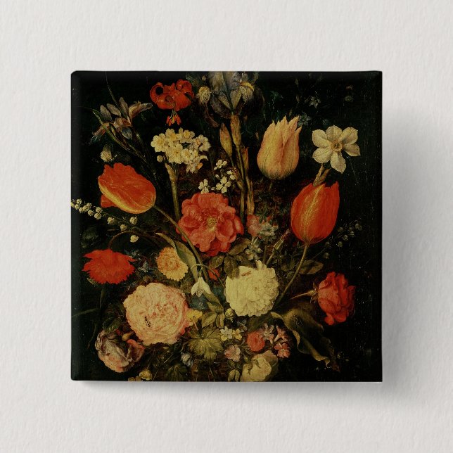 Still Life of Flowers Pinback Button (Front)