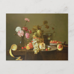 Still Life of Fruit and Flowers Postcard