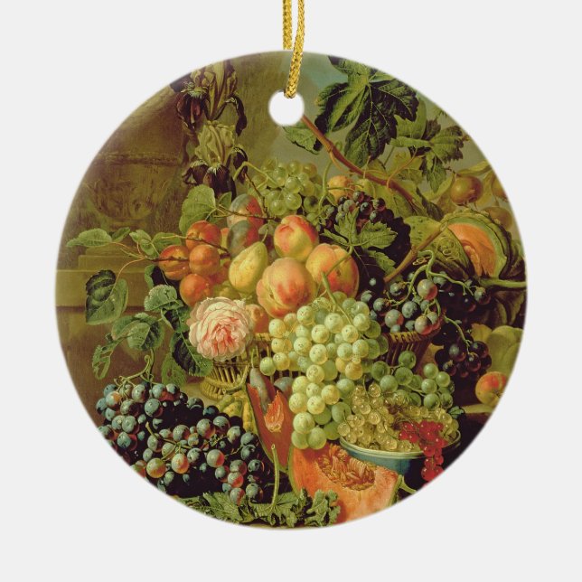 Still Life of Fruit Ceramic Ornament (Front)