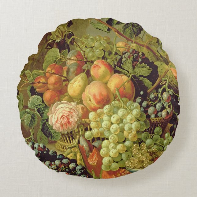 Still Life of Fruit Round Pillow (Front)