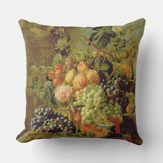 Still Life of Fruit Throw Pillow (Front)