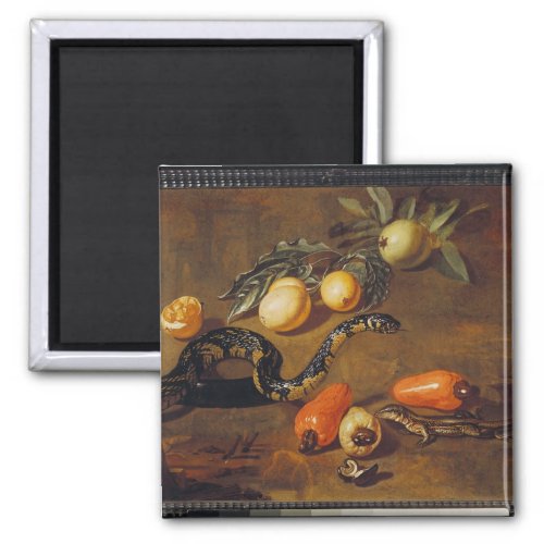Still Life of Fruits from Surinam and Reptiles Magnet