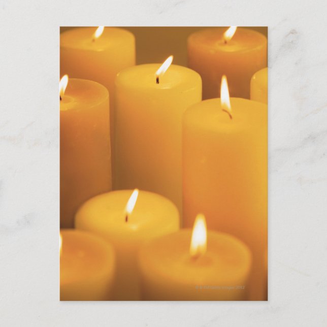 Still life of lighted candles postcard (Front)