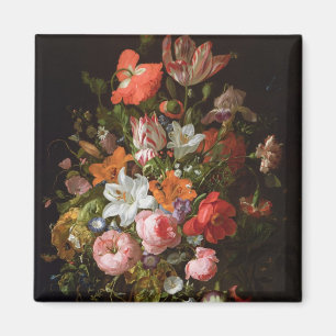 Still life of roses  lilies, tulips magnet