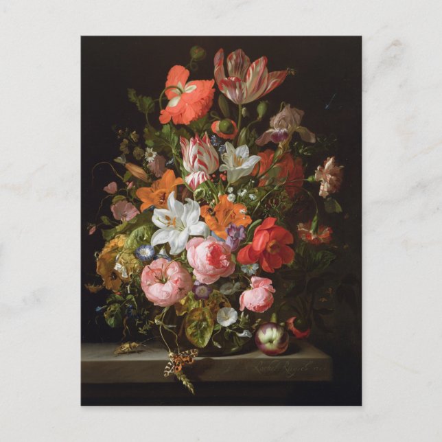 Still life of roses  lilies, tulips postcard (Front)