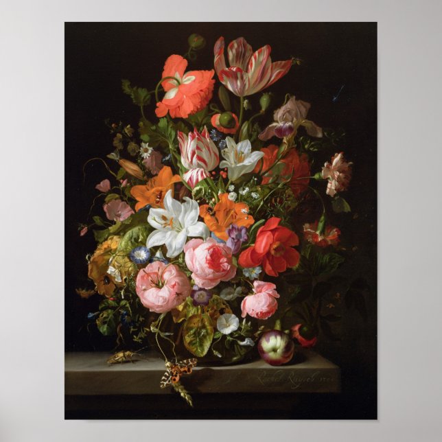 Still life of roses  lilies, tulips poster (Front)