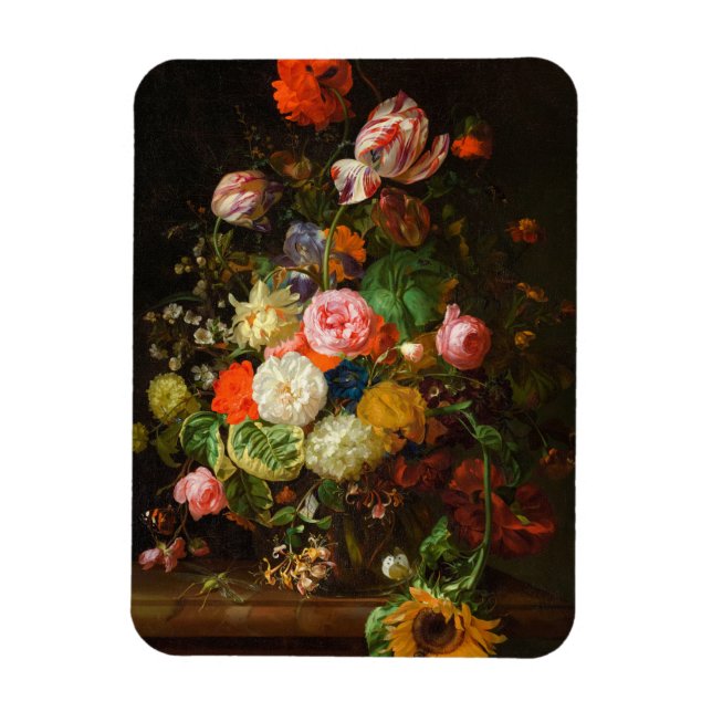 Still life of roses, tulips, a sunflower, 1710  magnet (Vertical)