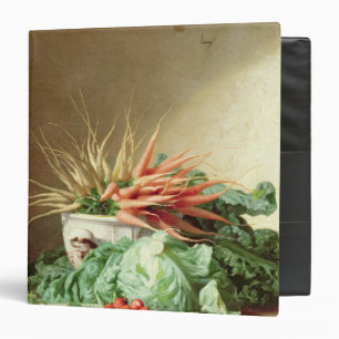 Still Life of Strawberries, Carrots and Cabbage 3 Ring Binder