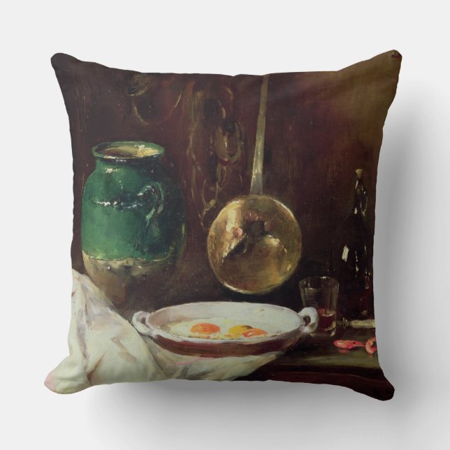 Still Life (oil on panel) 2 Throw Pillow (Front)