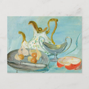 Still Life on a Blue Background Tadeusz Makowski Postcard