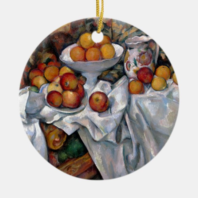 Still Life Oranges - Paul Cezanne Painting Art Ceramic Ornament (Front)