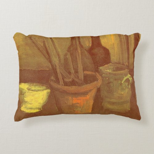 Still Life Paintbrushes in a Pot Vincent van Gogh Accent Pillow