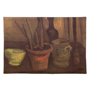 Still Life Paintbrushes in Pot by Vincent van Gogh Cloth Placemat