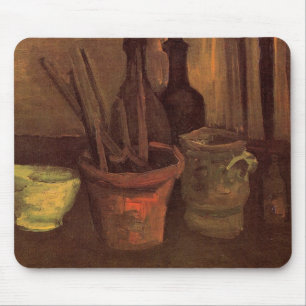 Still Life Paintbrushes in Pot by Vincent van Gogh Mouse Pad