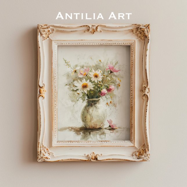 Still Life Painting Spring Flower Bouquet in Vase Poster (Creator Uploaded)