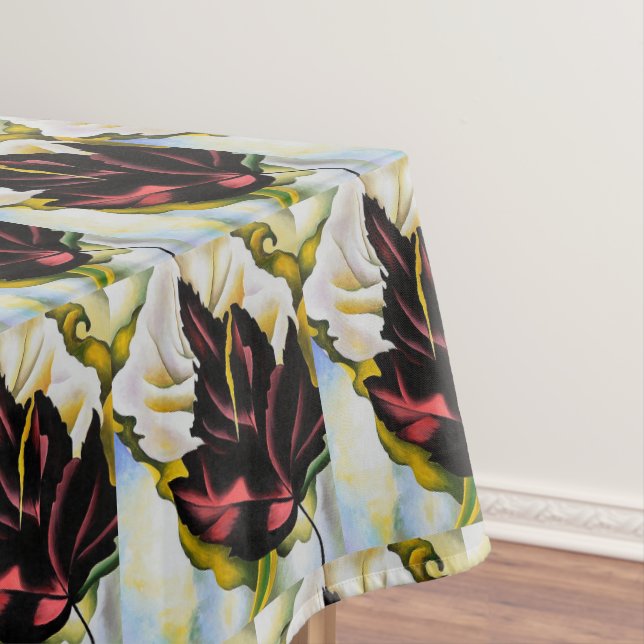 Still Life Pattern of Leaves Georgia O'Keefe Tablecloth (In Situ)