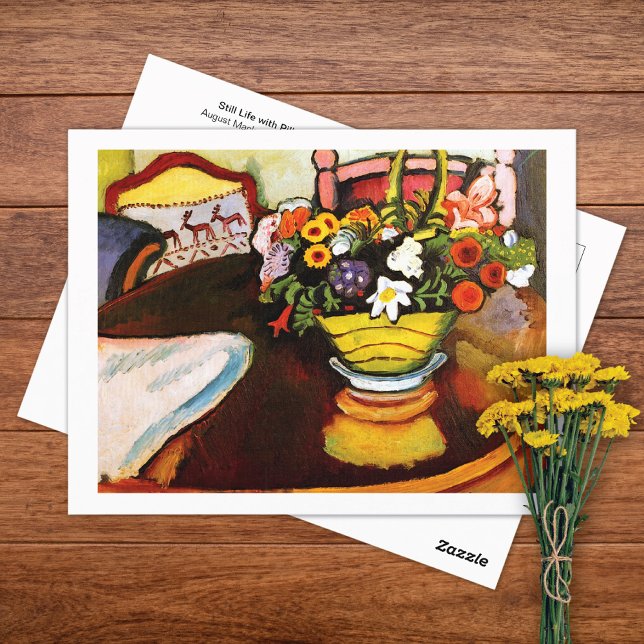Still Life Pillow Flowers August Macke Postcard (Creator Uploaded)