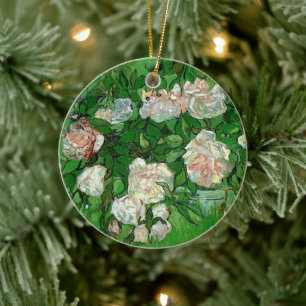 Still Life: Pink Roses by Vincent van Gogh Ceramic Ornament