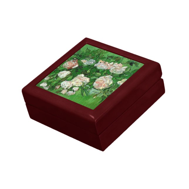 Still Life: Pink Roses by Vincent van Gogh Jewelry Box (Side)