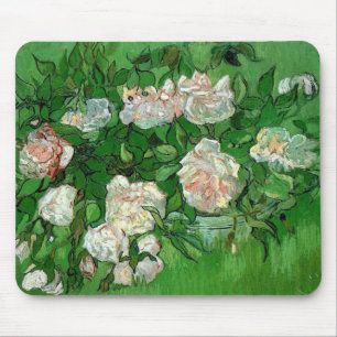 Still Life: Pink Roses by Vincent van Gogh Mouse Pad