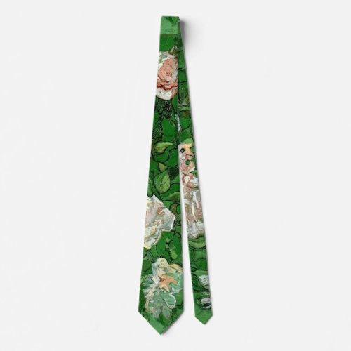 Still Life Pink Roses by Vincent van Gogh Neck Tie