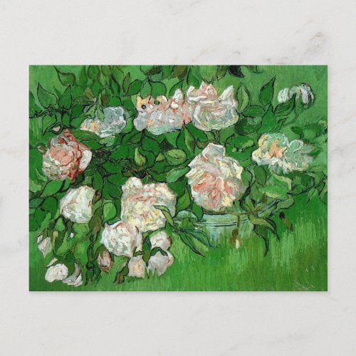 Still Life Pink Roses by Vincent van Gogh Postcard